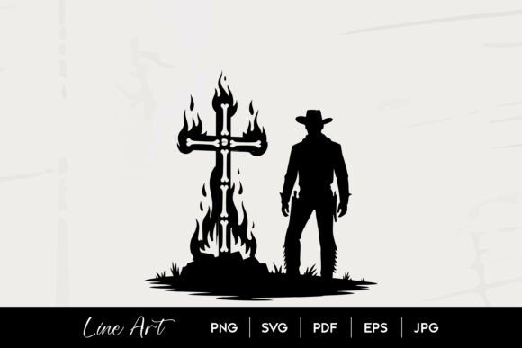 Cowboy Burning Cross SVG Review: Dark Western Design for Real Projects