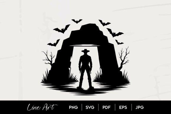 Cowboy Cave Entrance Halloween SVG Review: A Spooky Western Embroidery Design