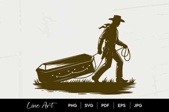 Cowboy Dragging Coffin Silhouette SVG Review for Real Projects