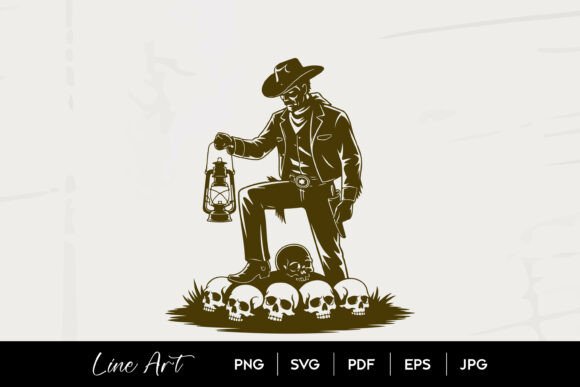 Cowboy Lantern Skull Pile SVG: A Dark Western Embroidery Design Review
