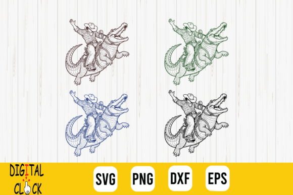 Cowboy Riding Alligator Rodeo Gator SVG Review