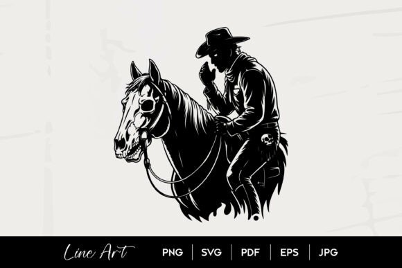 Cowboy Riding Skeleton Horse SVG: A Bold Design for Spooky Western Projects