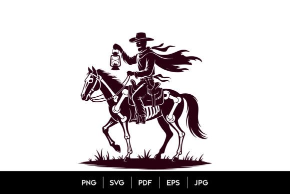 Ghost Cowboy Horse Rider SVG Review: A Spooky Western Embroidery Asset