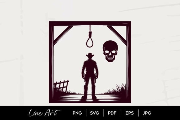 Hanging Cowboy Skull Western SVG: A Spooky Yet Versatile Embroidery Design