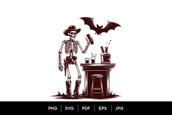 Skeleton Cowboy Bar SVG Review: A Wild West Halloween Staple