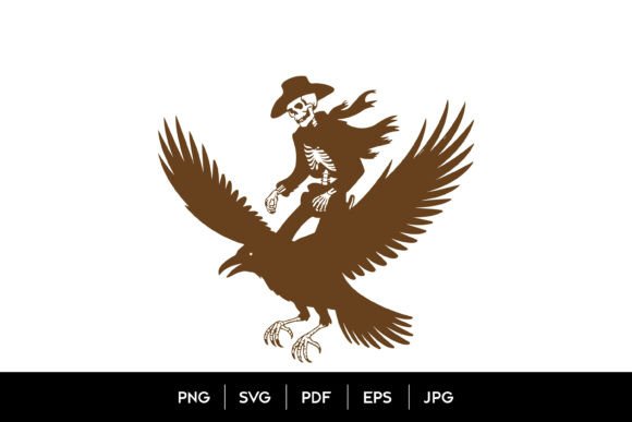 Skeleton Cowboy Raven Rider SVG Review: A Gothic Statement for Embroidery Projects