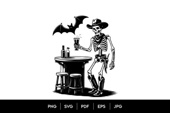 Skeleton Cowboy Saloon SVG Review for Real Embroidery Projects