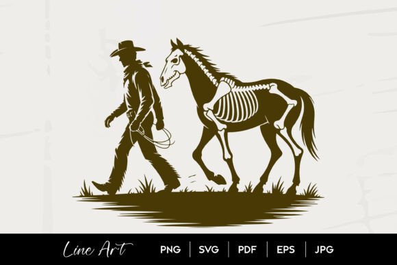 Skeleton Horse Cowboy Walking SVG: A Spooky Western Embroidery Design Review