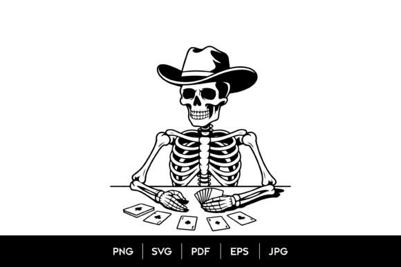 Skeleton Poker Cowboy SVG: A Bold, Versatile Embroidery Design for Creative Projects