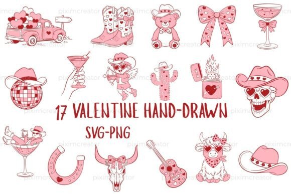 Valentine’s Day Western Line Art Bundle Review